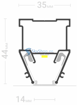 Alumiiniumprofiil pinglaele (AL2)