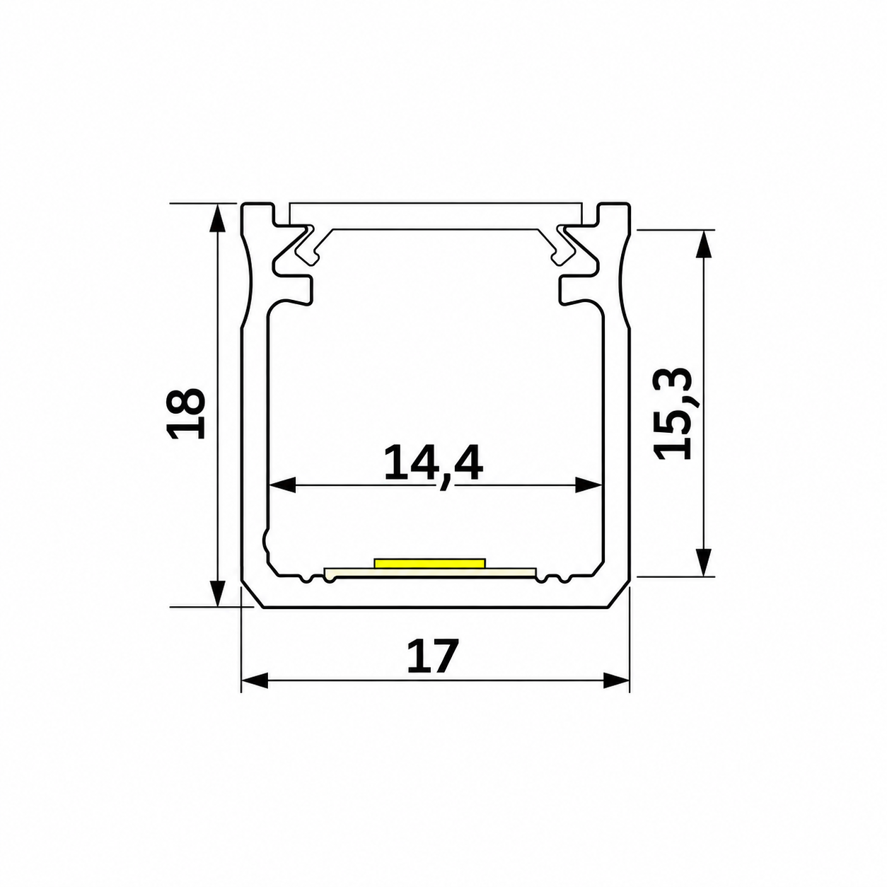 Aluminium profile surface 202 cm (LP1) - Image 2