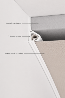 Alternative view of PVC Wall Profile for textile ceilings (CL2)