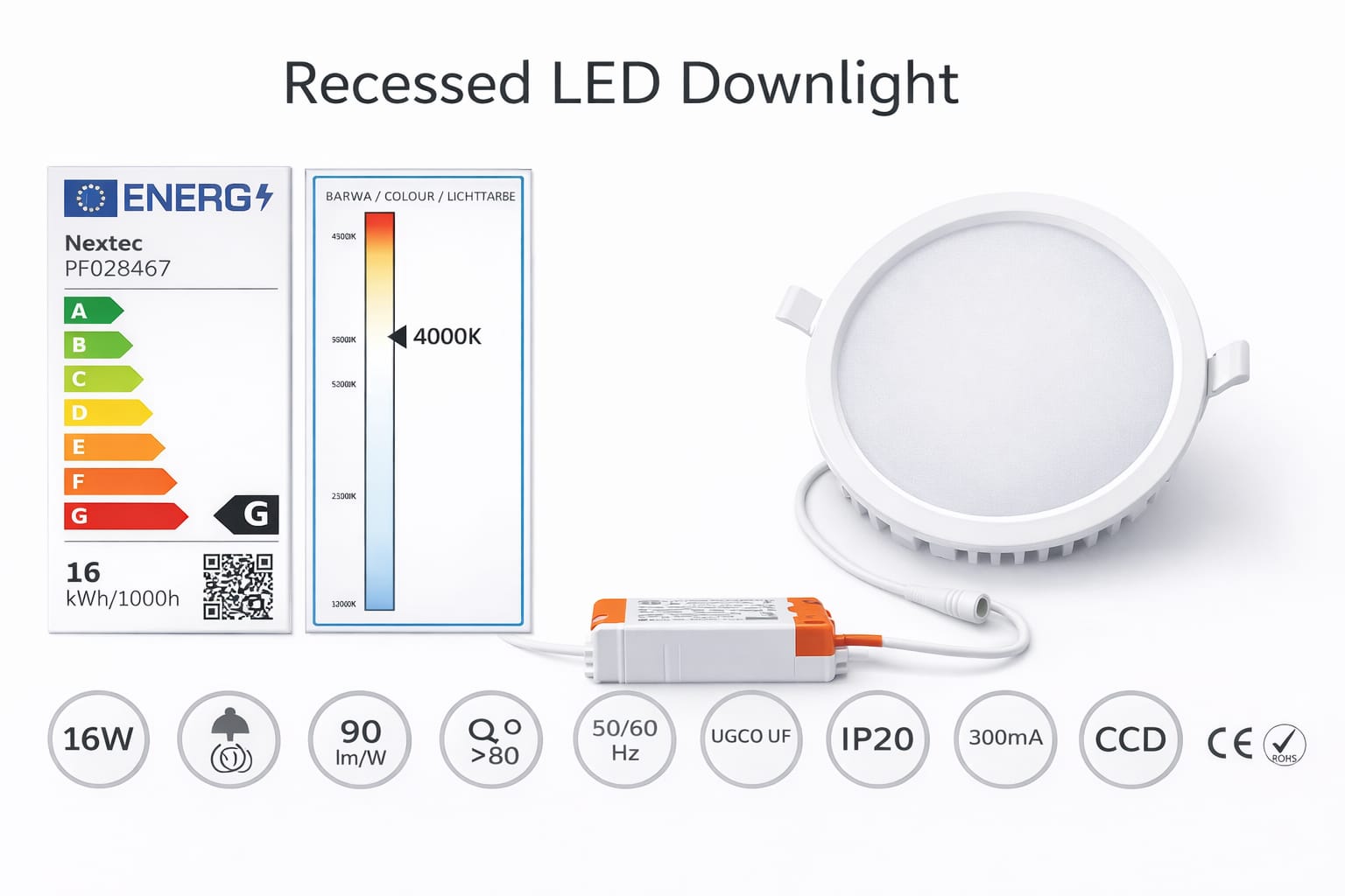 Светильник встраиваемый Round NEXTEC 16W 4000К 1440 lm (SL91) — изображение 3