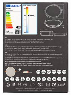 Recessed luminaire Round NEXTEC 16W 4000К 1440 lm (SL91)
