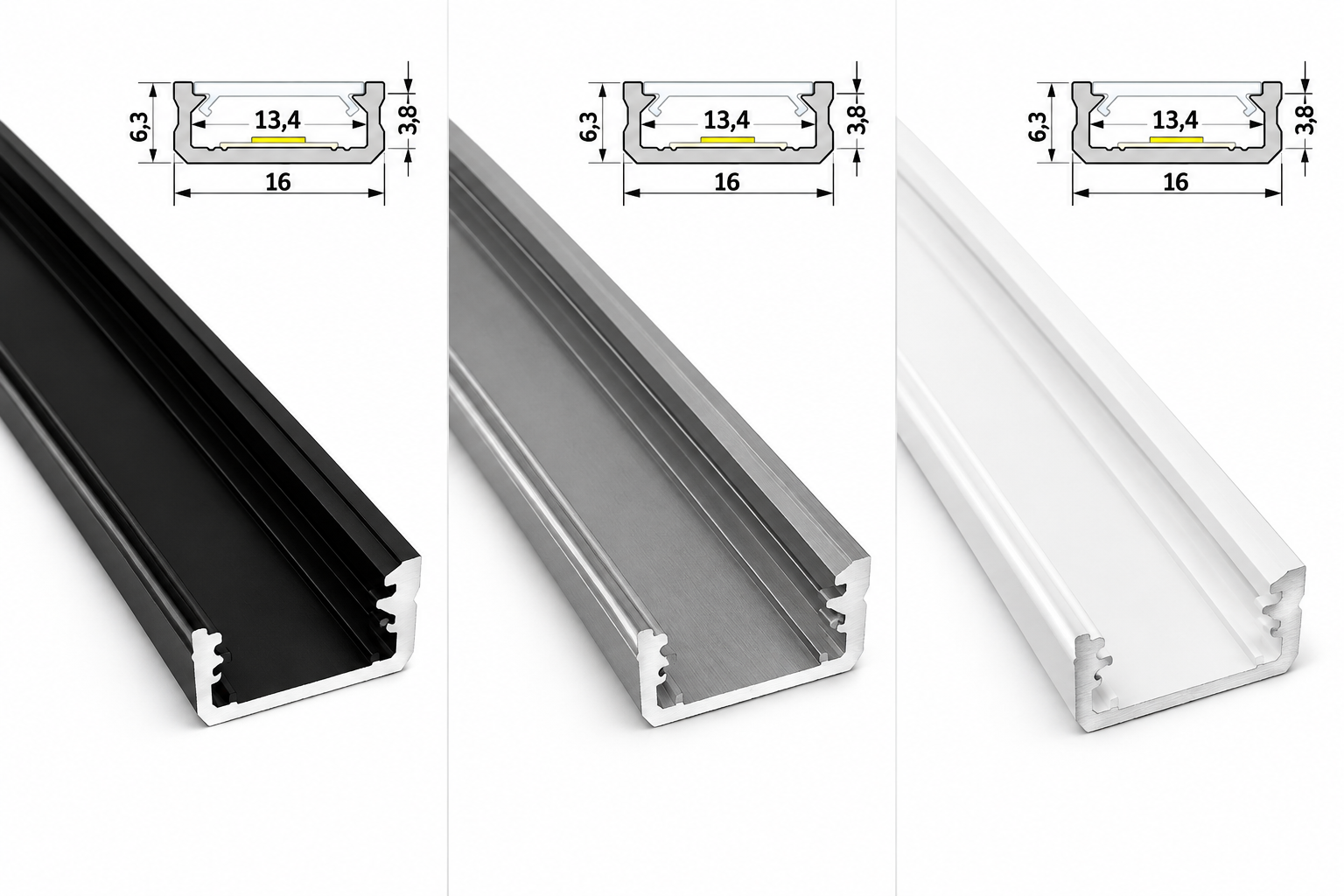 Алюминиевый накладной LED профиль для светодиодной ленты LUX 202 см (LP18) — изображение 3