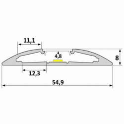 Aluminium profile surface 202 cm (LP20)