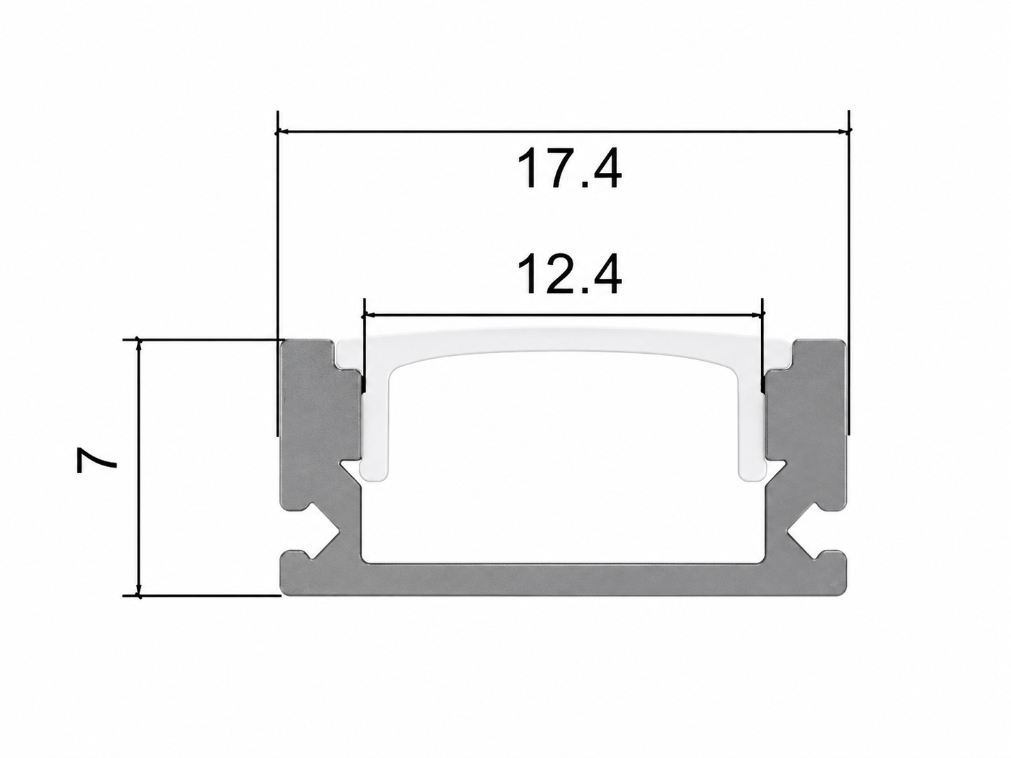 Aluminium Recessed LED Profile for LED Strip LONG PRO 302 cm (LP16) - Image 2
