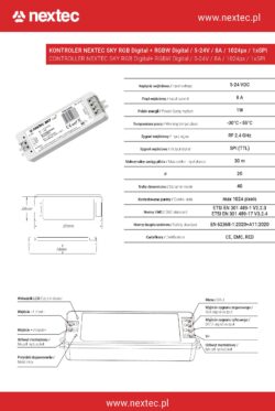 Raadiopult + Kontroller NEXTEC SKY RGB/RGBW DIGITAL PD043903 (RNS44)