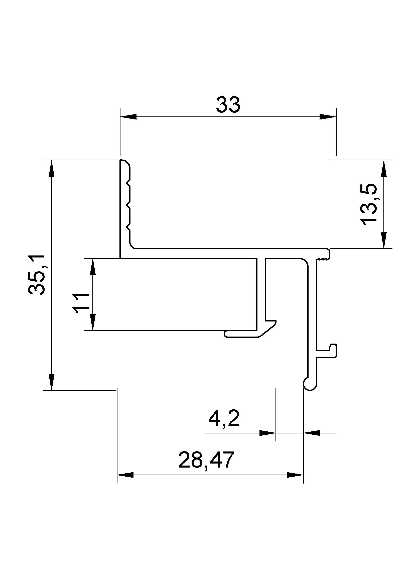 Aluminum profile for stretch ceiling with contour lighting (AT29) - Image 5