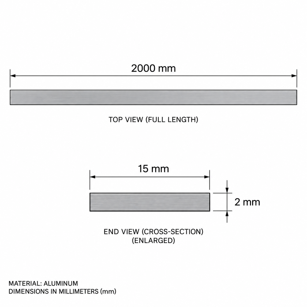 Alumiiniumriba Bandage Radiator 15x2 mm (AB1) - Image 2
