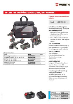 M-CUBE 18V akutööriistade ABS/ABH/AWS komplekt (W59)