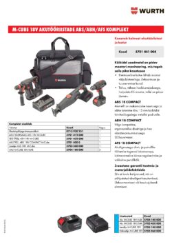 M-CUBE Набор аккумуляторных инструментов ABS/ABH/AFS 18V (W60)