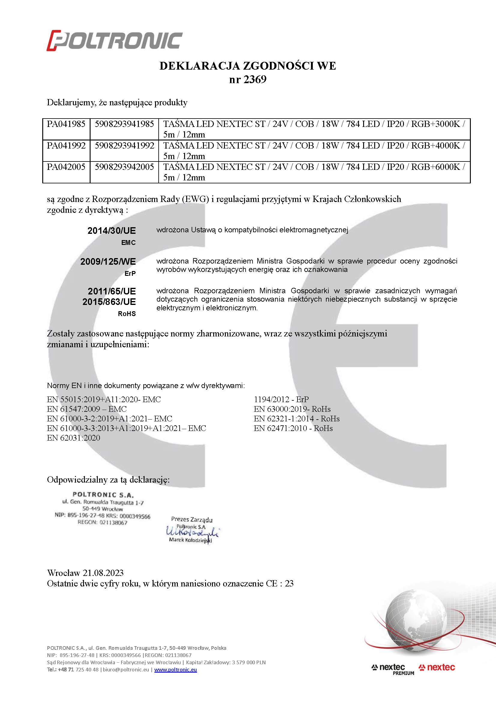 COB LED Лента NEXTEC RGB+W 4000K 18W/m 784хCOB/m 24V IP20 12mm PA041992 (LS104) — изображение 5