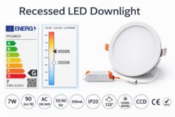 Sisäänrakennettava pyöreä valaisin NEXTEC 7W 4000 K 630 lm (SL89)
