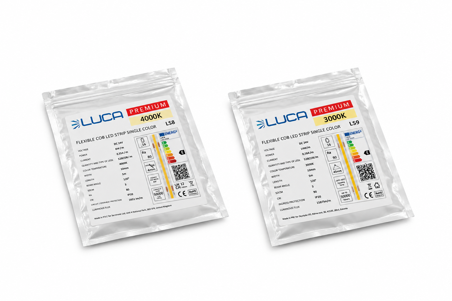 LUCA COB LED riba 10 mm 4000K 14W/m 528 COB/m 24V IP20 1651 lm/m (LS8) - Image 6