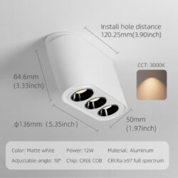 Pöörlev LED allvalgusti valge 4000K (ST27)