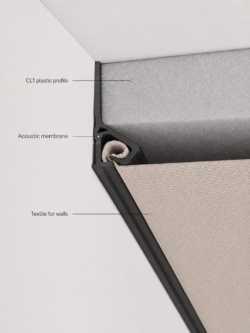 Alternative view of Wall-mounted PVC profile for stretch fabric ceilings, black (CL1)