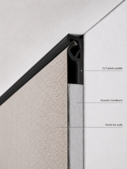 Alternative view of Ceiling PVC profile for fabric ceilings, black (CL7)