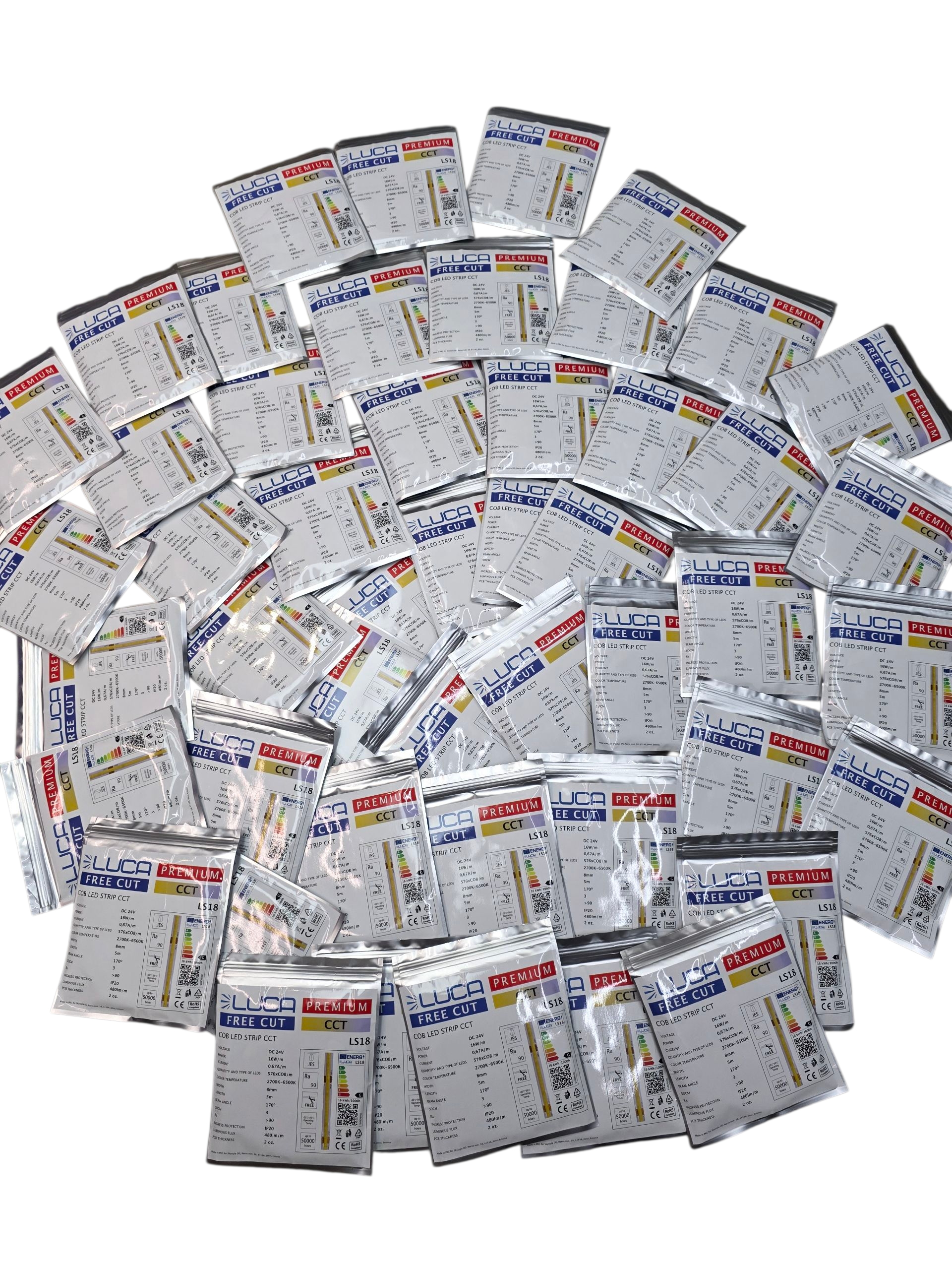 LUCA COB LED Strip FREE CUT CCT 2700K–6500K 16W/m IP20 480lm/m (LS18) — изображение 2