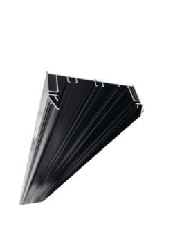 Recessed double-row ceiling curtain track black (AK5)