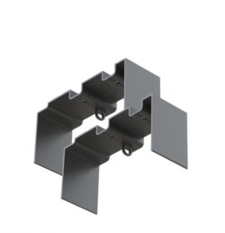 Recessed double-row ceiling curtain track black (AK5)