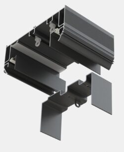 Recessed double-row ceiling curtain track black (AK5)