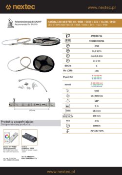 Alternative view of LED Лента для сауны NEXTEC RGB 14.4W/m 60LED/m 24V IP68 PA035731 (LS98)