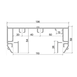 Recessed double-row ceiling curtain track white (AK6)