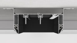 Recessed double-row ceiling curtain track black (AK5)