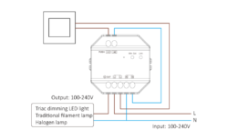 Переключатель AC Triac Dimmer TUYA+WiFi+2.4G+PUSH 100-240V MiBoxer TRI-C1WR (TRI1)
