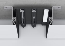 Recessed double-row ceiling curtain track black (AK5)