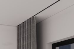 Встраиваемый в натяжной потолок однорядный карниз MONOLINE белый (AK8)