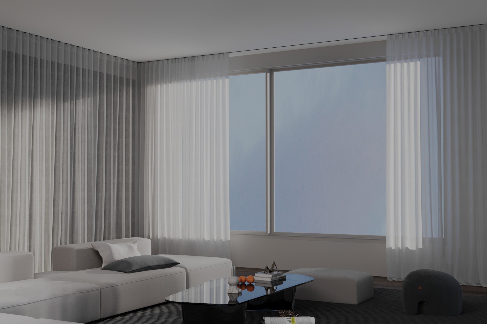 Встраиваемый в натяжной потолок однорядный карниз MONOLINE белый (AK8) Встраиваемый в натяжной потолок однорядный карниз MONOLINE белый (AK8)