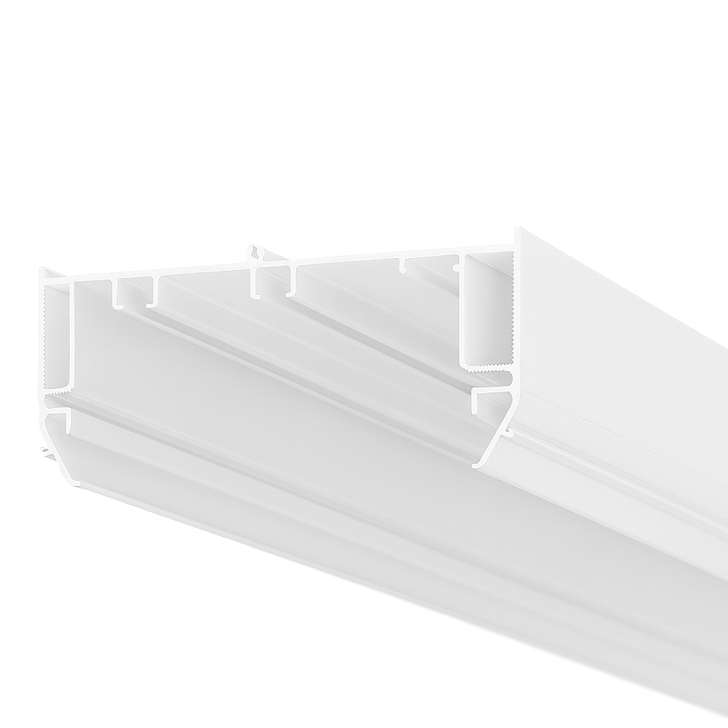 Recessed double-row ceiling curtain track white (AK6) Recessed double-row ceiling curtain track white (AK6)