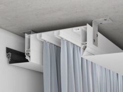 Recessed double-row ceiling curtain track white (AK6)