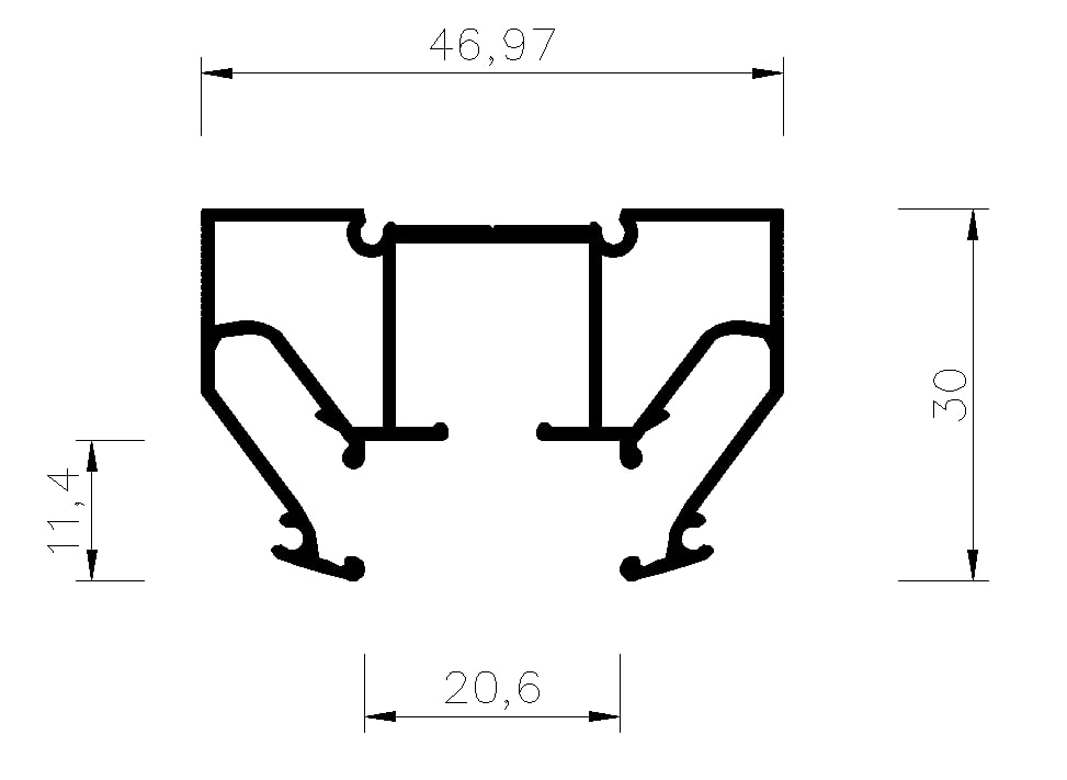 Встраиваемый в натяжной потолок однорядный карниз MONOLINE белый (AK8) Встраиваемый в натяжной потолок однорядный карниз MONOLINE белый (AK8)