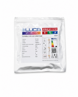 LUCA COB LED riba 12 mm RGB 21W/m 720 COB/m 24V IP20 SPI DIGITAL (LS15)