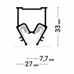 Aluminiuprofiil venitetytin katte jaoks – FLEXY Separator (AS3)
