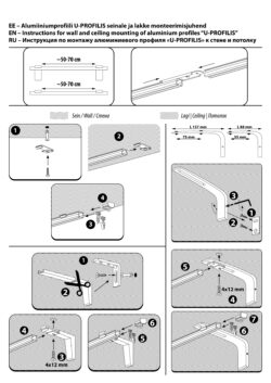 U-Profiles ühe rea karbinis 350 cm (U35)