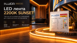 COB LED Лента LUCA 8мм 2200K 10W/m 480хCOB/m 24V IP20 (LS20)