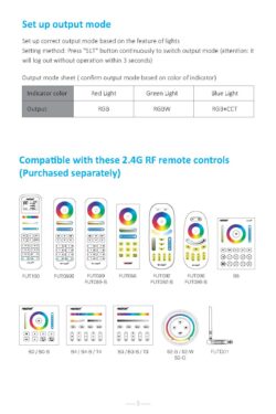 LED kontroller MiBoxer 3-ühes RGB+RGBW+CCT WIFI+2.4G FUT037W+ (RC38)
