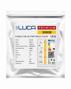 LUCA DOUBLE COB 3000 K 26 W/m 2425 lm/m 960 COB/m 24 V IP20 CRI90+ (LS32)