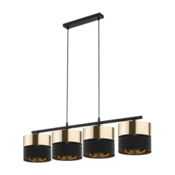 Rippvalgusti HILTON Black/Gold 4xE27 45 cm (45219)