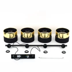 Rippvalgusti HILTON Black/Gold 4xE27 45 cm (45219)