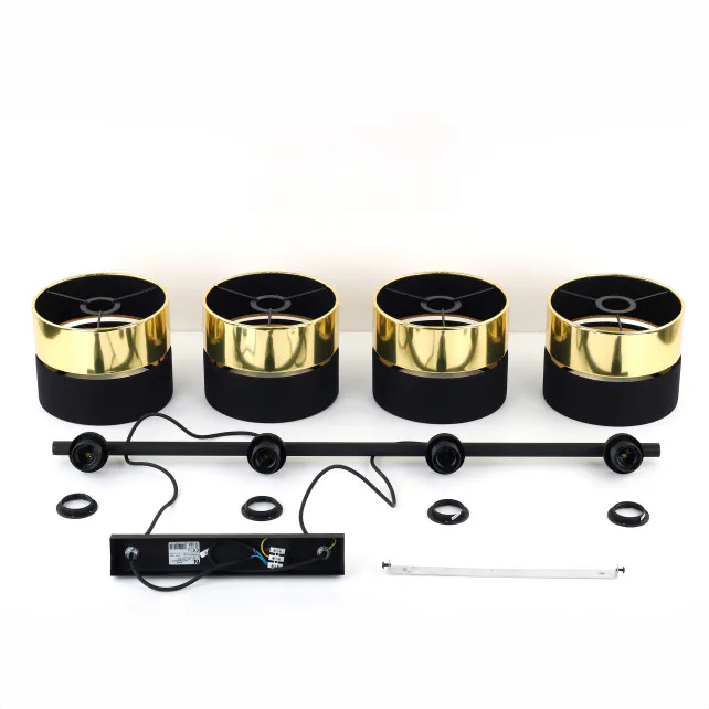 Rippvalgusti HILTON Black/Gold 4xE27 45 cm (45219)