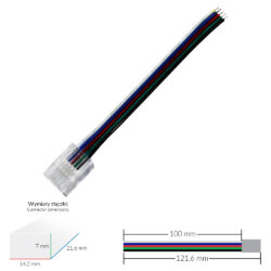 Быстросъёмный коннектор для SMD LED-ленты RGBW 5PIN 10 мм с проводом 10 см IP20 (CN7)