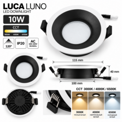 Süvistatav valgusti LUCA LUNO LED 10W CCT 3000K 4000K 6500K (SL10)