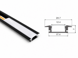 Алюминиевый встраиваемый LED профиль для светодиодной ленты LONG PRO 302 см (LP23)