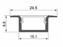 Alternative view of Alumiiniumist süvistatav LED-profiil LED-ribale PRO SET 202 cm (LP24)
