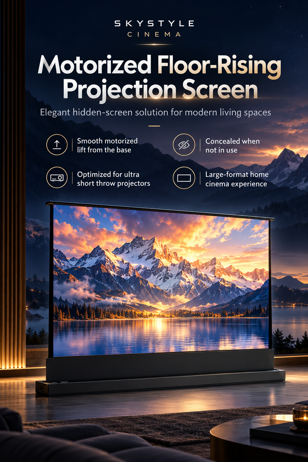 SKYSTYLE CINÉRA 120 PET GRAY встраиваемый в потолок проекционный экран (SC120) — изображение 9