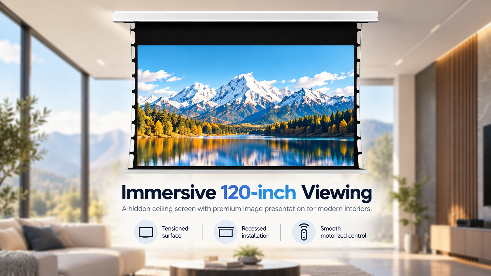 SKYSTYLE CINÉRA 120 PET GRAY встраиваемый в потолок проекционный экран (SC120) — изображение 6