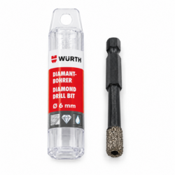 WÜRTH teemantfrees 6 mm, 1/4″ kuuskantvars (W78)