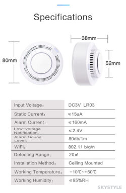 Умный датчик дыма WiFi TUYA Smart (SD4)
